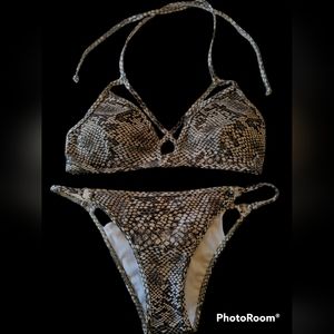 Plumeria Snakeprint Swim Bikini